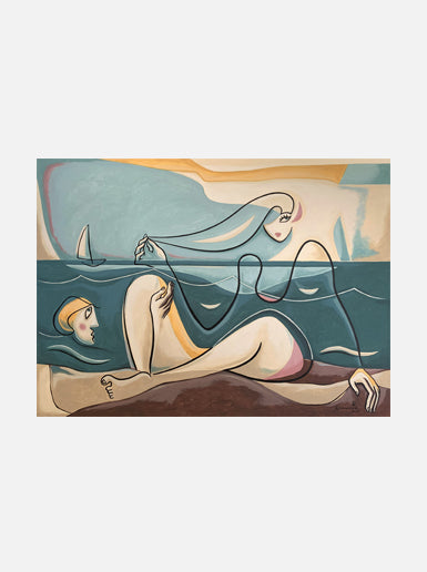 A Waterside Rendezvous - Open Edition Art Print by Bernard Simunovic
