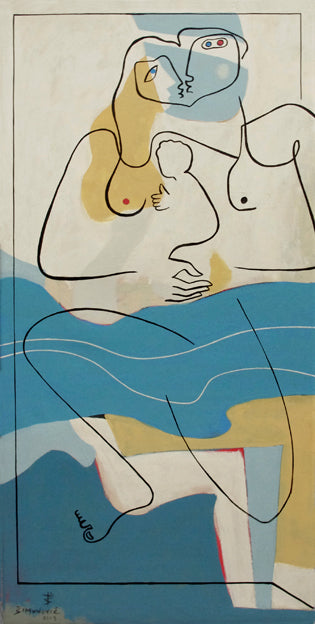 Happy Family Sends Greetings From The Sea - Open Edtion Art Print by Bernard Simunovic