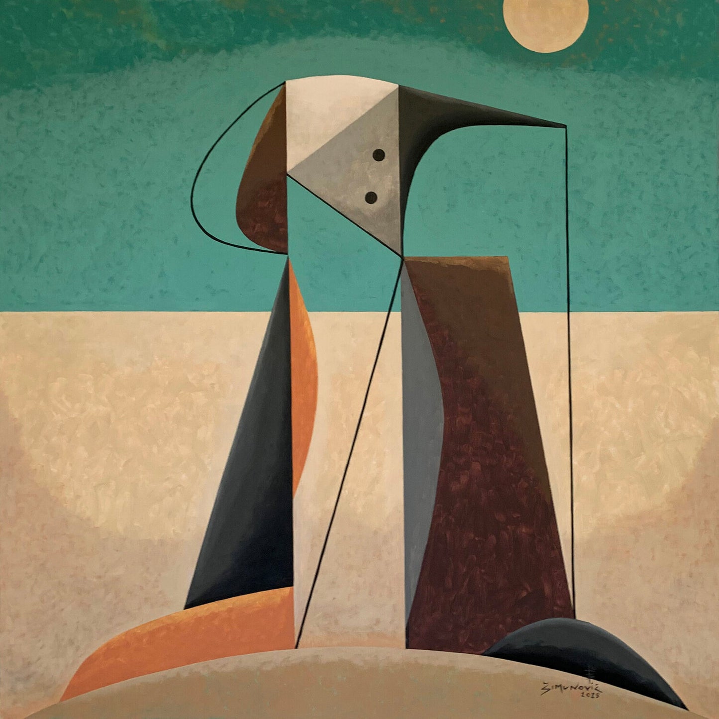 One and Two - 2025 - acrylic on canvas - 120 x 120 cm