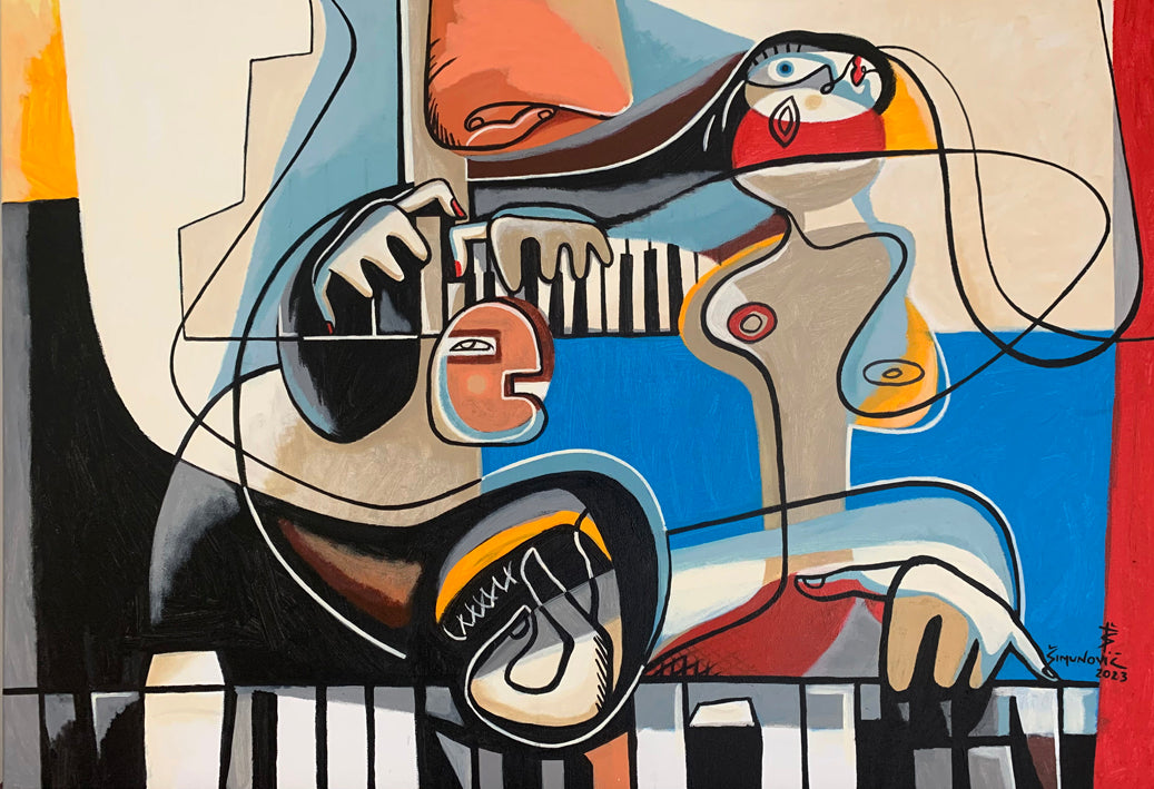 The Melodic Connection - 2023 - Acrylic on canvas - 100 × 70 cm