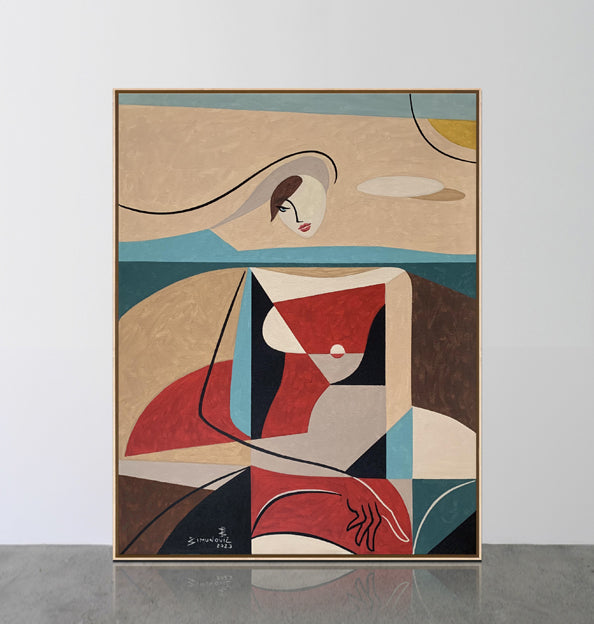 Reading  Woman on The Beach  - Original Artwork