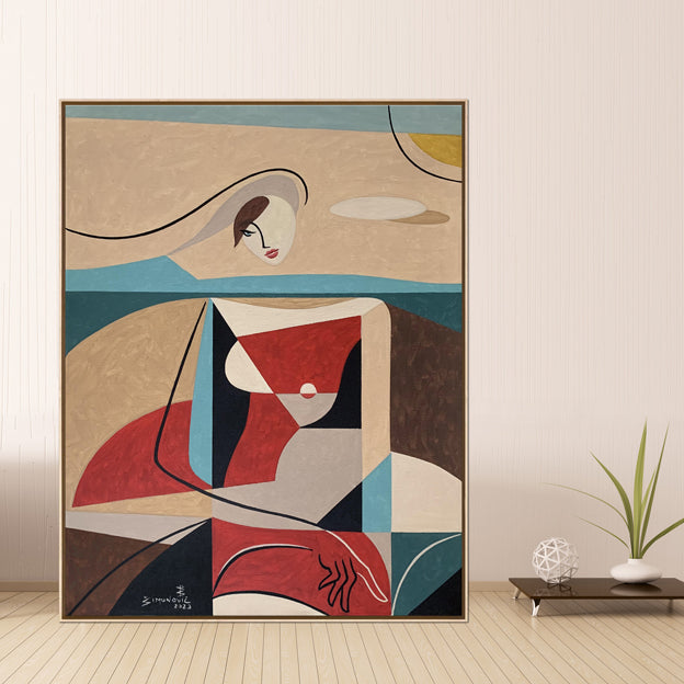 Reading  Woman on The Beach  - Original Artwork
