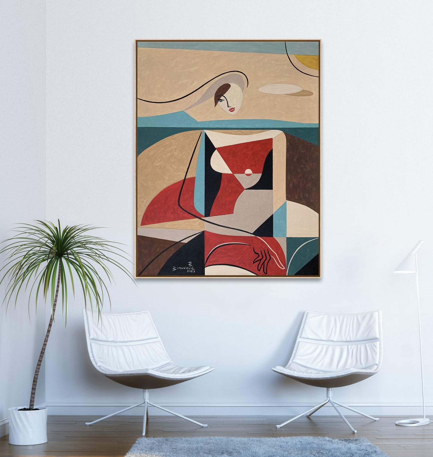 Reading  Woman on The Beach  - Original Artwork