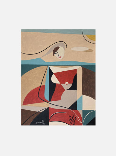 Reading  Woman on The Beach  - Original Artwork