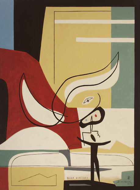 Bull with Two Faces - Open Edition  Art Print by Bernard  Simunovic