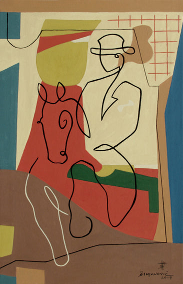 Equestrian Woman - Open Edition Art Print by Bernard Simunovic
