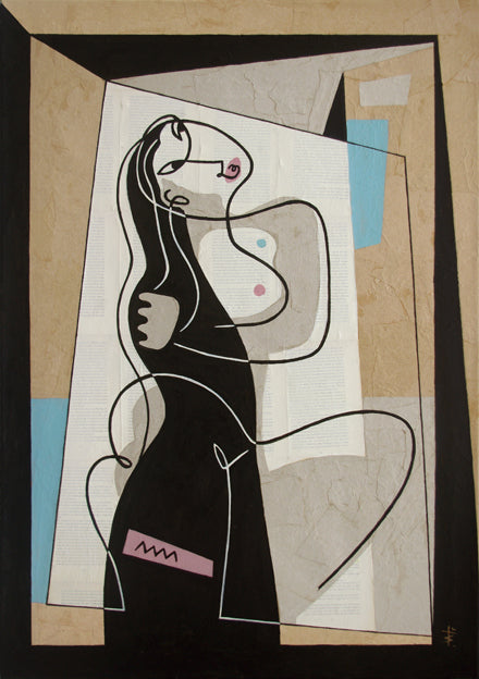 Woman With Long Hair Open Art Edition Print by Bernard Simunovic